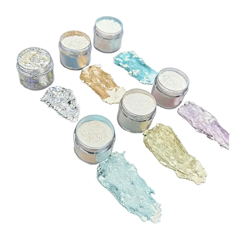 Silver Fantasy Transparente fargeskiftende pigmenter for highlighterpulver og krem